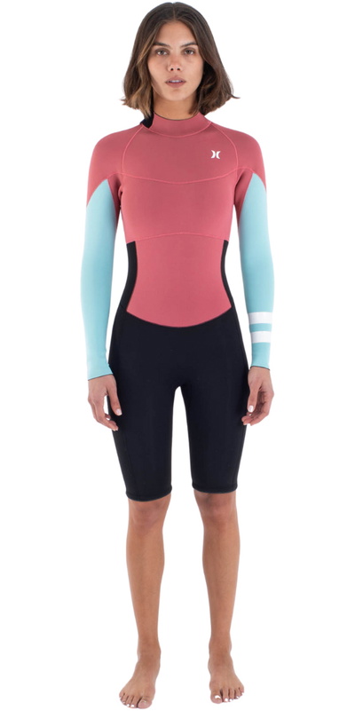 Hurley Womens Air 2mm Mid Long Sleeve Back Zip Shorty Wetsuit