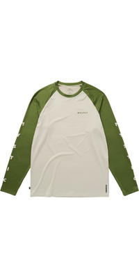 2025 Mystic Mens Bolt Long Sleeve Quickdry Rash Vest 35001.240157 - Moss
