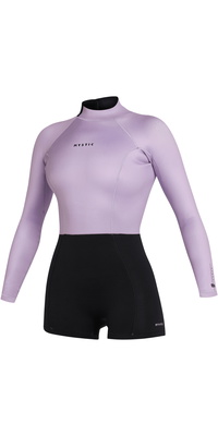 2025 Mystic Womens Lunar Long Arm 2/2mm Back Zip Shorty Wetsuit 35000.240111 - Pink Purple