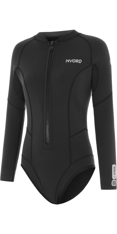 Nyord Femmes Solu Yulex 2/2mm Manches Longues Front Zip Spring Shorty Combinaison Néoprène