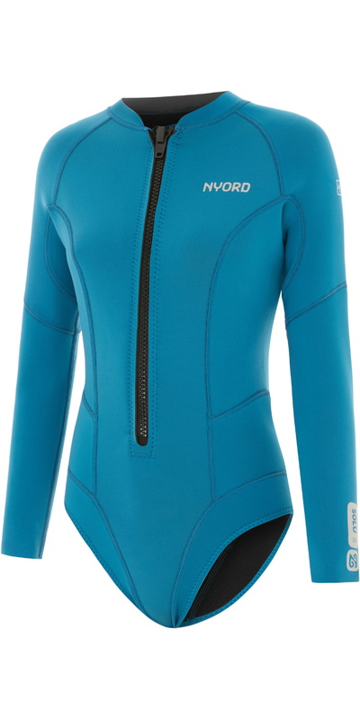 Nyord Womens Solu Yulex 2/ 2mm Long Sleeve Front Zip Spring Shorty Wetsuit
