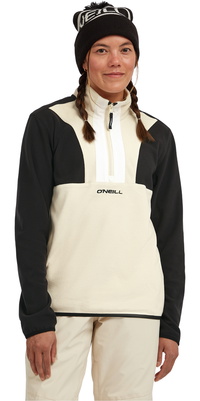 2025 ONeill Womens FWCCruz Triple Polartec Half Zip Fleece 1350080 - Black Out Colour Block
