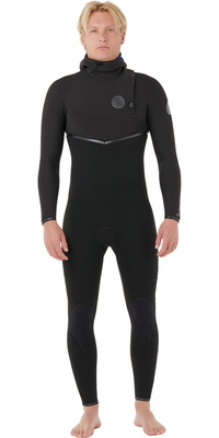 2026 Rip Curl Mens E-Bomb 5/4mm Zip Free Hooded Wetsuit 17IMFS - Black