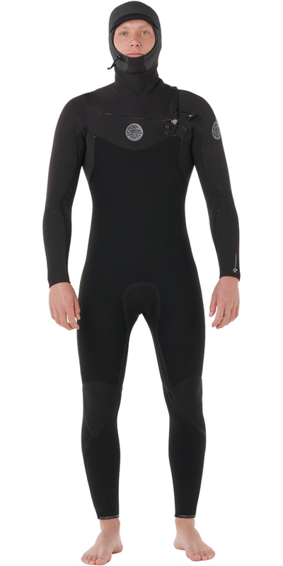 Rip Curl Mens Flashbomb 5/4mm Hooded Chest Zip Wetsuit