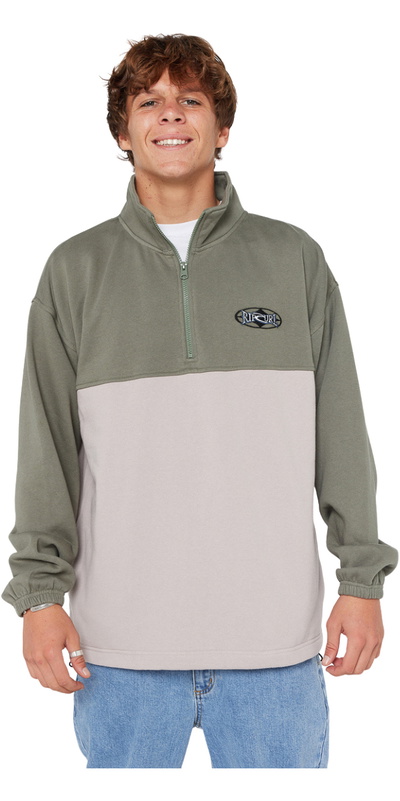 Rip Curl Da Uomo Heritage Oval 1/4 Zip Crew