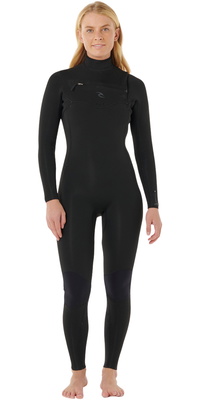 2026 Rip Curl Womens Dawn Patrol Pro 4/3mm Chest Zip Wetsuit 16VWFS - Black