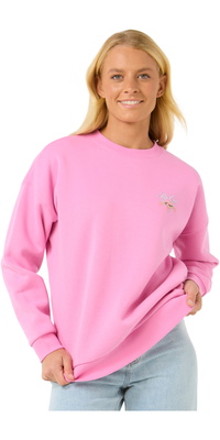 2025 Rip Curl Womens Hibiscus Diamond Heritage Crew 083WFL - Pink
