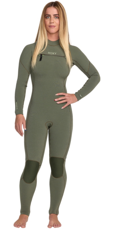 Roxy Womens Elite Xtra Stretch 4/3mm Chest Zip Wetsuit -.. Sage