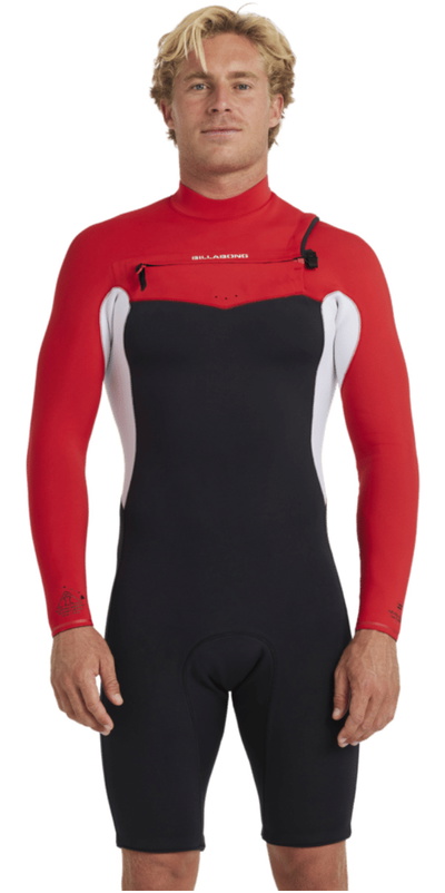 Billabong Mens Revolution Natural AI 2mm Long Sleeve Chest Zip Shorty Wetsuit