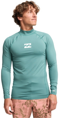 2026 Billabong Mens Waves All Day Long Sleeve Rash Vest EBYWR00102 - Sea Green