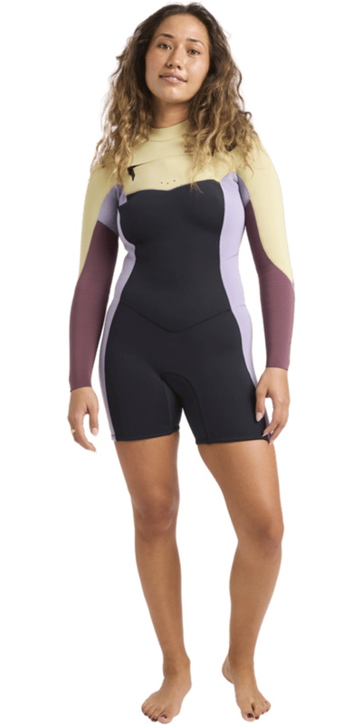 Billabong Womens Synergy Natural 2mm Long Sleeve Chest Zip Springsuit Wetsuit