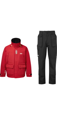 2026 Gill Mens OS3 Coastal Cruising Sailing Suit OS34JOS33P - Red / Black