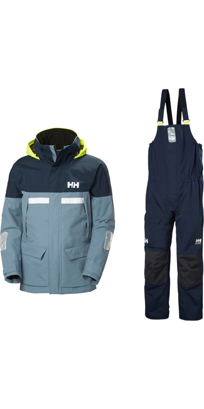 Helly Hansen :n Miesten Pier 4.0 -takki Ja Pier 4.0 -haalaripuku Vuodelta Washed Navy
