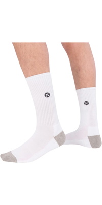 2026 Hurley Mens 3 Pack Icon 1/2 Terry Crew Socks MSOEU00003 - Black Stripe