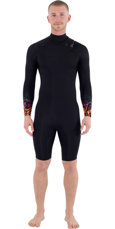Hurley Mens Air Bubble 2/2mm Long Sleeve Chest Zip Shorty Wetsuit