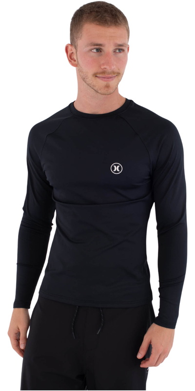 Hurley Mens Slim Fit Icon Circle Long Sleeve Rash Vest