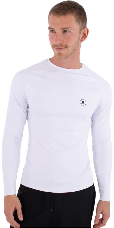 Hurley Mens Slim Fit Icon Circle Long Sleeve Rash Vest