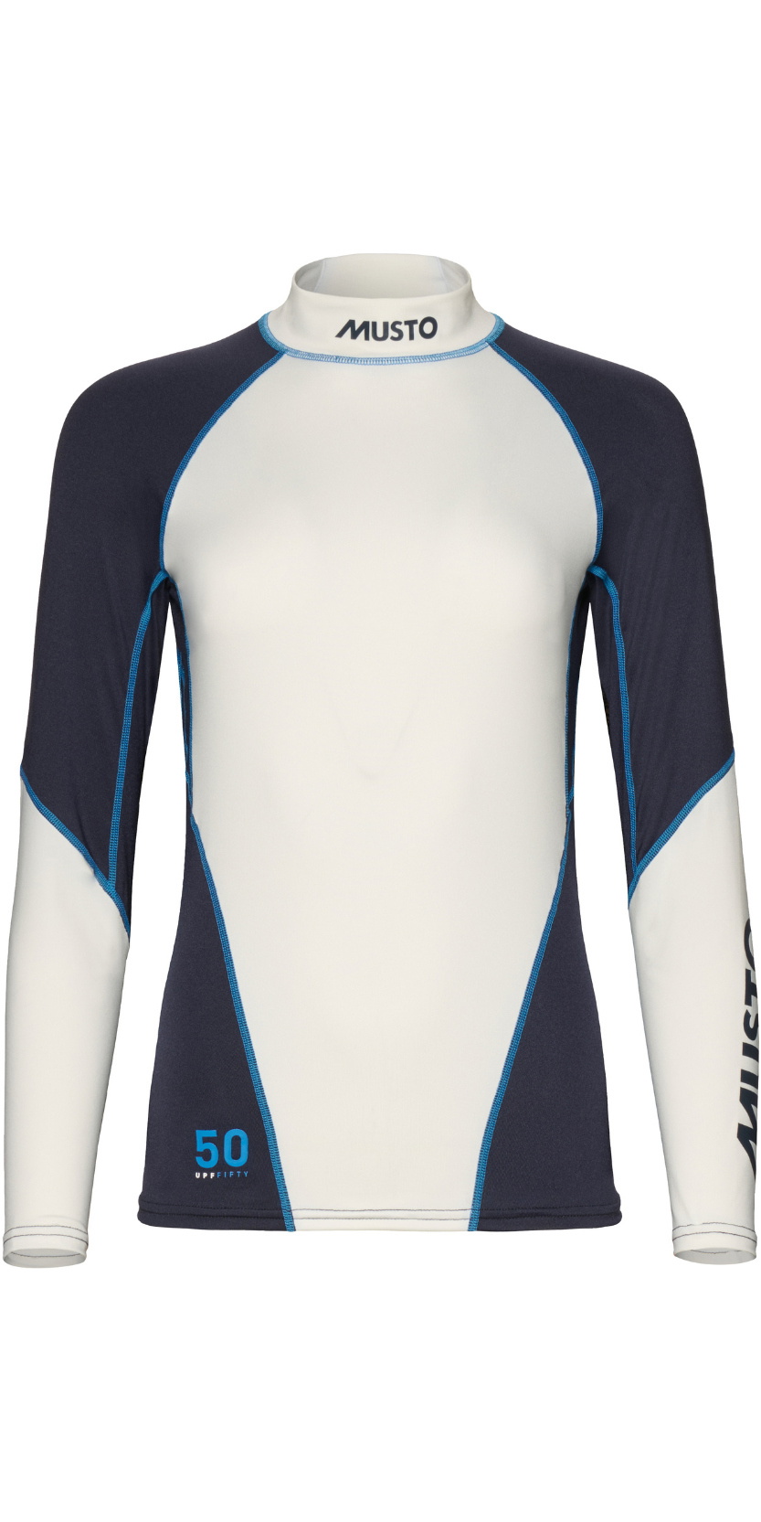 2026 Musto Womens Champ Long Sleeve Rash Vest 82185 - White / Navy ...