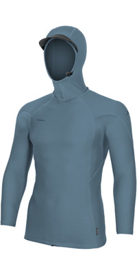 2026 ONeill Mens Hyperfreak Skins Long Sleeve Hooded Rash Vest 5689 - Blue Fusion / Blue Fusion