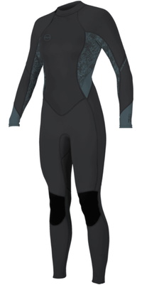 2026 ONeill Womens Bahia 3/2mm Back Zip Wetsuit 5292 - Tempered Steel / Shaded Island Sky / Shade