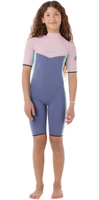 2026 Rip Curl Junior Dawn Patrol 2mm Back Zip Shorty Wetsuit 11FBSP - Pink