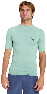 2026 Rip Curl Mens Streamline UPF Short Sleeve Rash Vest 172MRV - Aloe