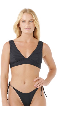 2026 Rip Curl Womens Premium Surf D-E Deep V Bikini Top 0SHWSW - Black