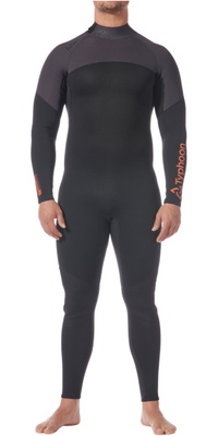 2026 Typhoon Mens Essential 3/2mm Back Zip Wetsuit 250000 - Black / Solar