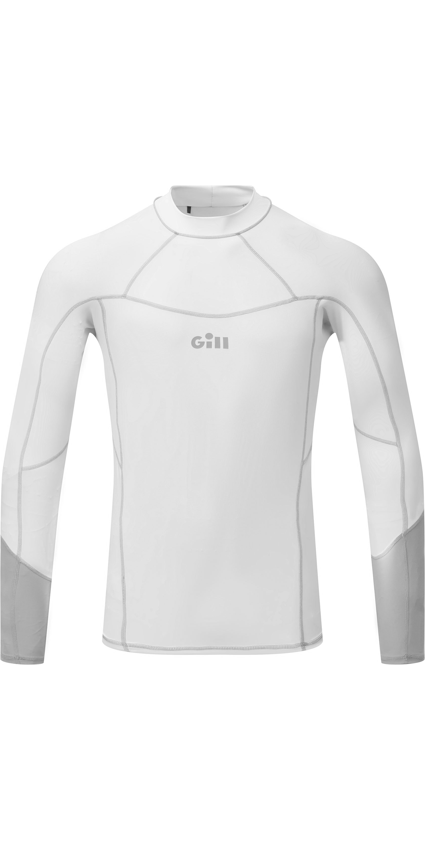 2024 Gill Mens Pro Long Sleeve Rash Vest 5020 - White - Wetsuits - Rash  Vests