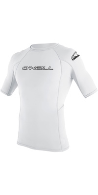 2026 ONeill Youth Basic Skins Short Sleeve Rash Vest 3345 - White