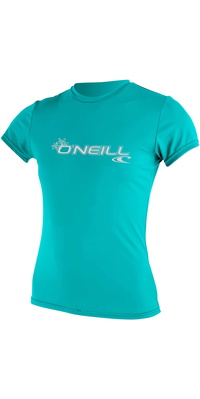 2026 ONeill Womens Basic Skins Short Sleeve Rash Tee 3547 - Light Aqua