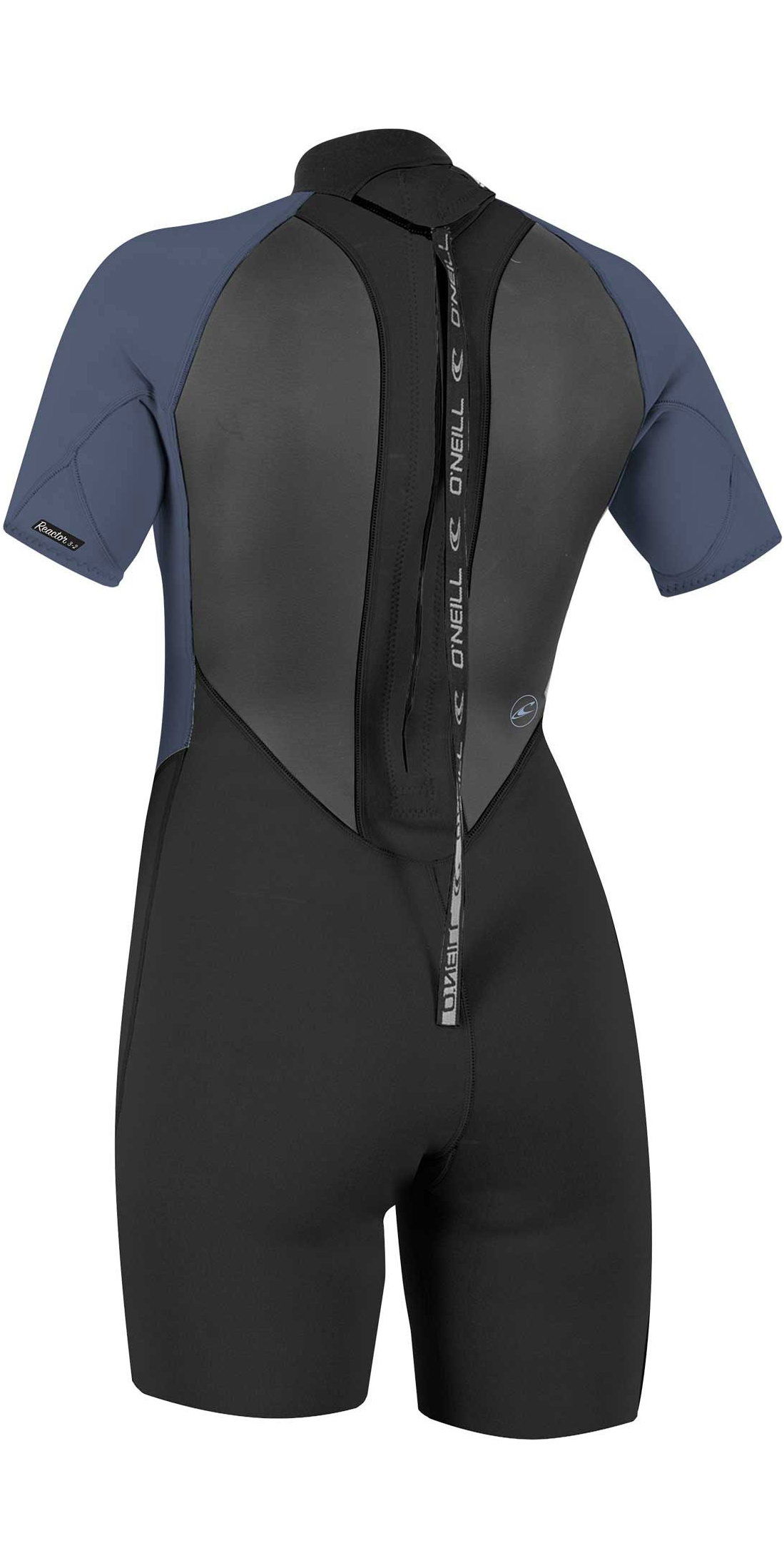 2025 O'Neill Womens Reactor II 2mm Back Zip Shorty Wetsuit - Black / Mist - Picture 4 of 12