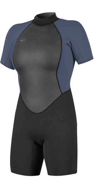 2025 O'Neill Mujer Reactor II 2mm Back Zip Shorty Neopreno 5043 - Black / Mist