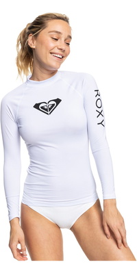 2026 Roxy Womens Whole Hearted Long Sleeve Rash Vest ERJWR03547 - Bright White