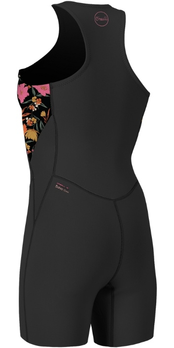 O'Neill Womens Bahia 1.5mm Sleeveless Front Zip Shorty Wetsuit - Black / BlueMch - Picture 4 of 4
