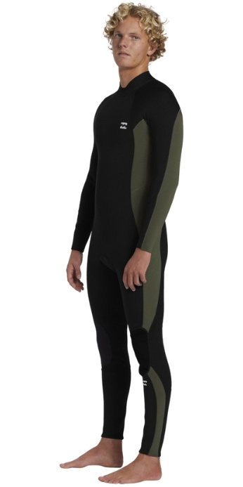 2025 Billabong Mens Foil 3/2mm Flatlock Back Zip Wetsuit - Moss - Picture 9 of 12