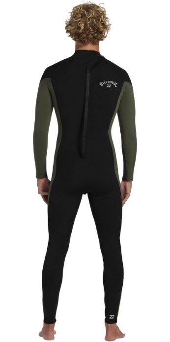 2025 Billabong Mens Foil 3/2mm Flatlock Back Zip Wetsuit - Moss - Picture 8 of 12