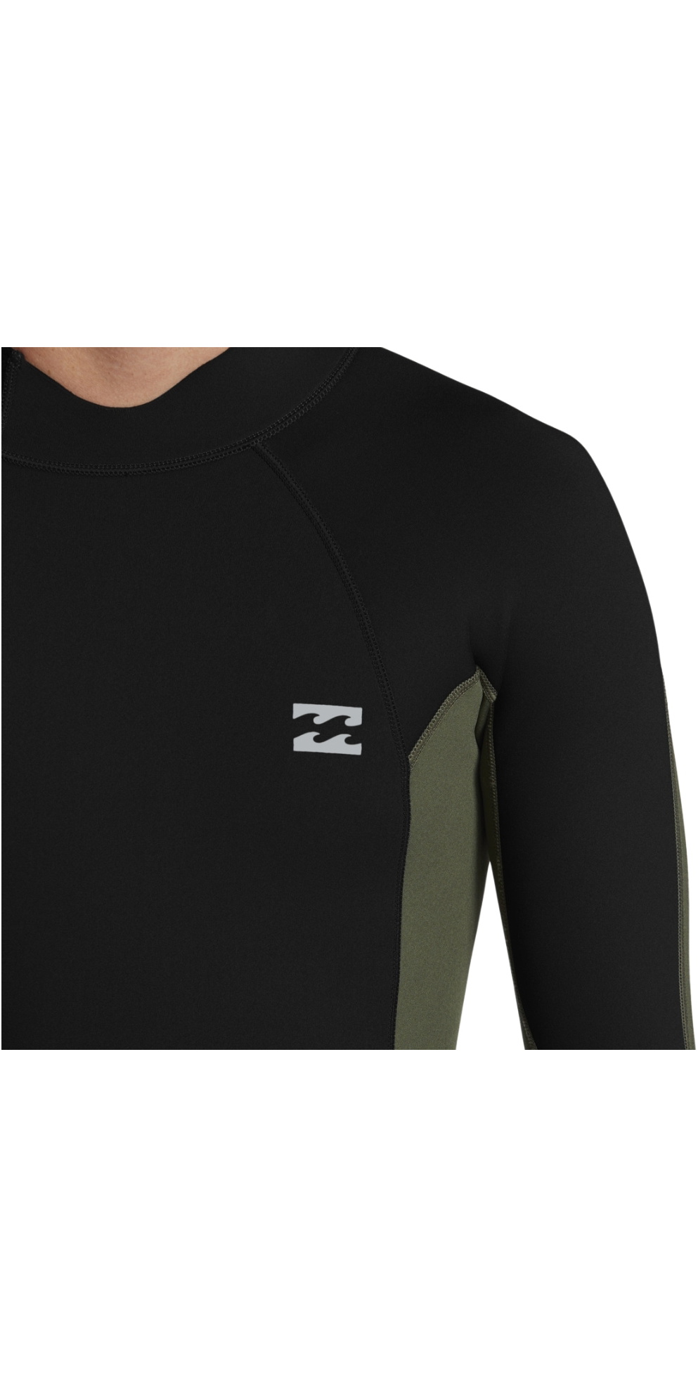 2025 Billabong Mens Foil 3/2mm Flatlock Back Zip Wetsuit - Moss - Picture 10 of 12