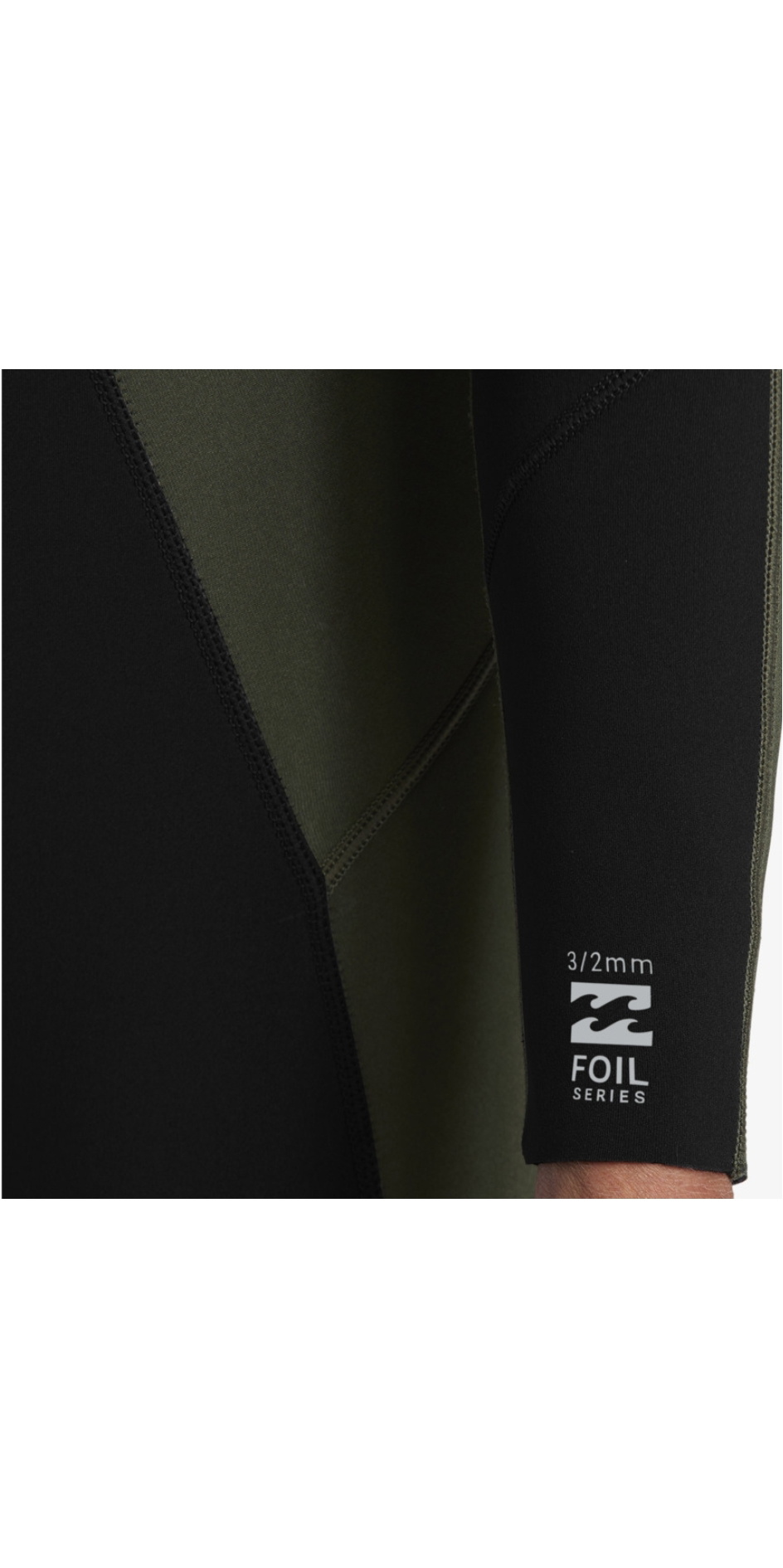 2025 Billabong Mens Foil 3/2mm Flatlock Back Zip Wetsuit - Moss - Picture 12 of 12