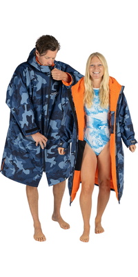 2025 Dryrobe Advance Long Sleeve Changing Robe V3 DALSV3 - Blue Camo / Orange