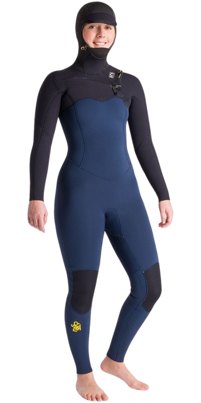 C-Skins Frauen NuWave Solace 5/4/3mm Brustreißverschluss Mit Kapuze Neoprenanzug