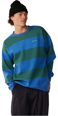 2026 Rip Curl Mens Disorder Stripe Crew Sweatshirt 0CFMFL - Riverside