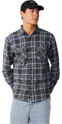 2026 Rip Curl Mens Premium Surf Griffin Flannel Shirt 01EMSH - Washed Black