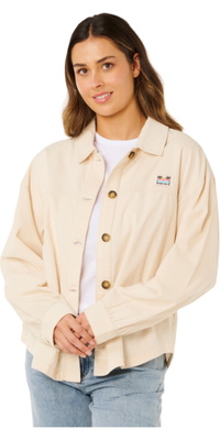 2026 Rip Curl Womens Keepsakes Washed Cord Shirt 074WSH - Stone