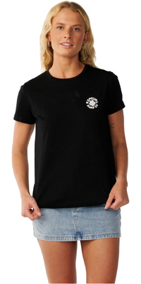 2026 Rip Curl Womens Party Wave Short Sleeve T-Shirt 0Q4WTE - Black