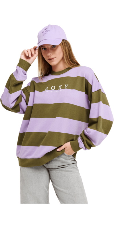 Roxy Womens Strictly Stripes Oversized Sweatshirt