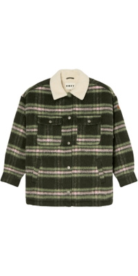 2026 Roxy Womens Passage Of Time Plaid Jacket ERJJK03718 - Oil Green Chalet Plaid