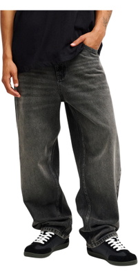 2026 Quiksilver Mens Relaxed Denim Jeans EQYDP03509 - Black Black Dirty