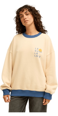 2026 Billabong Womens Le Love Surf Crew Sweatshirt EBJSF00194 - White Cap
