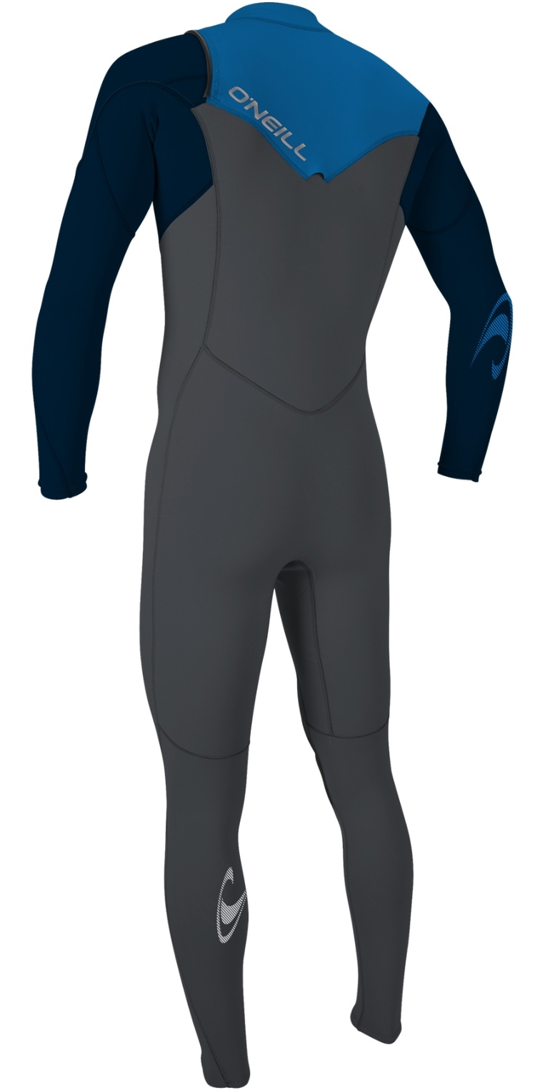 2025 O'Neill Junior Hammer 3/2mm Chest Zip Wetsuit - Graphite / Abyss / Ocean - Picture 4 of 10